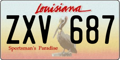 LA license plate ZXV687