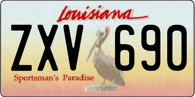 LA license plate ZXV690