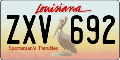 LA license plate ZXV692