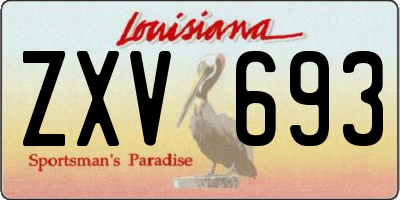 LA license plate ZXV693