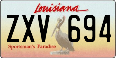 LA license plate ZXV694