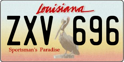 LA license plate ZXV696