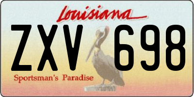 LA license plate ZXV698