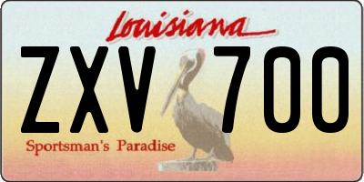 LA license plate ZXV700