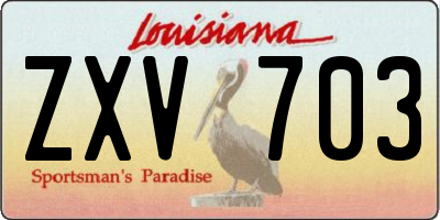 LA license plate ZXV703