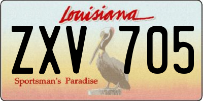 LA license plate ZXV705
