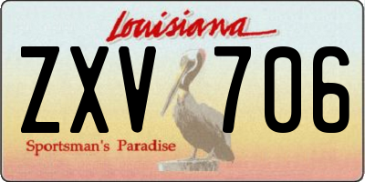 LA license plate ZXV706