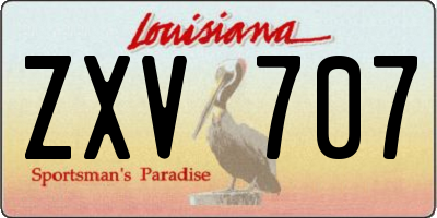 LA license plate ZXV707