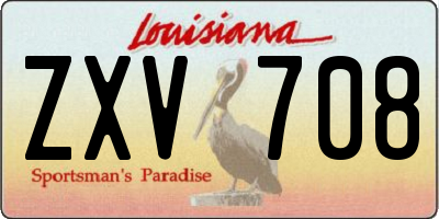 LA license plate ZXV708