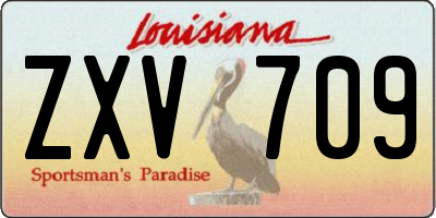 LA license plate ZXV709