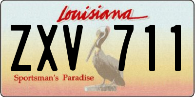 LA license plate ZXV711