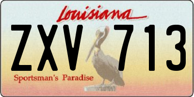 LA license plate ZXV713