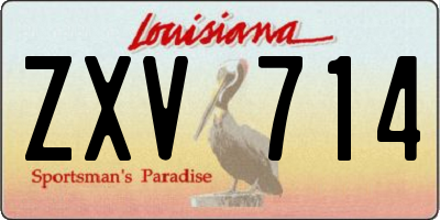 LA license plate ZXV714