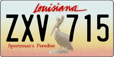 LA license plate ZXV715
