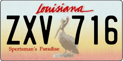 LA license plate ZXV716
