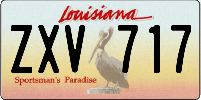LA license plate ZXV717