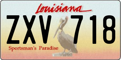 LA license plate ZXV718