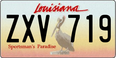 LA license plate ZXV719