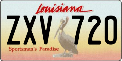 LA license plate ZXV720