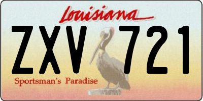 LA license plate ZXV721