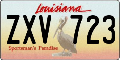 LA license plate ZXV723