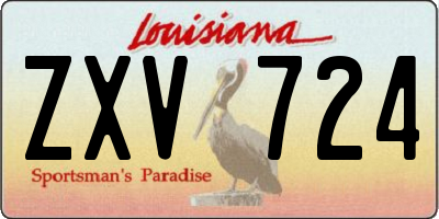 LA license plate ZXV724