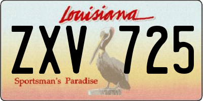 LA license plate ZXV725