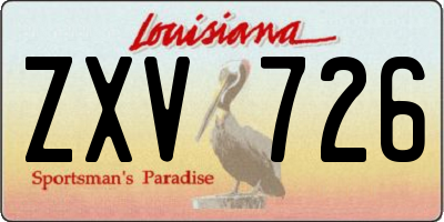 LA license plate ZXV726