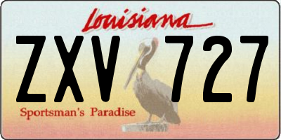 LA license plate ZXV727