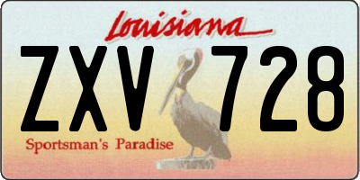 LA license plate ZXV728