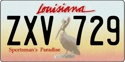 LA license plate ZXV729