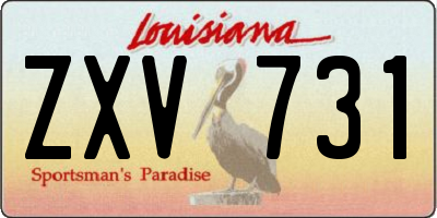LA license plate ZXV731