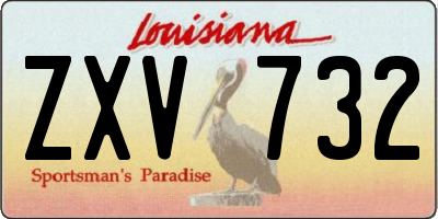 LA license plate ZXV732