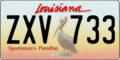 LA license plate ZXV733