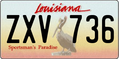 LA license plate ZXV736