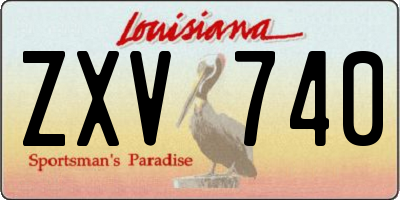 LA license plate ZXV740