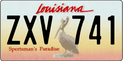 LA license plate ZXV741