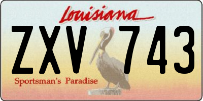 LA license plate ZXV743