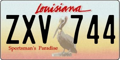 LA license plate ZXV744