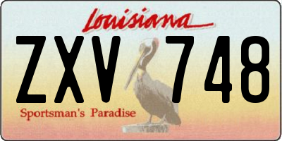 LA license plate ZXV748