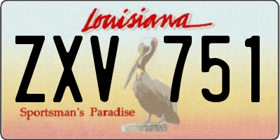LA license plate ZXV751
