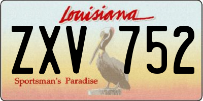 LA license plate ZXV752