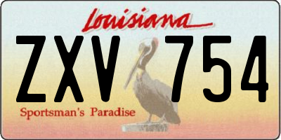 LA license plate ZXV754