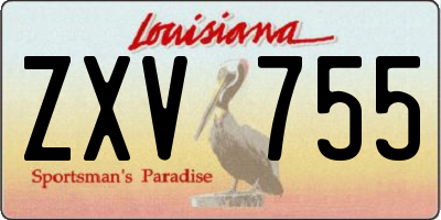 LA license plate ZXV755