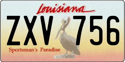 LA license plate ZXV756