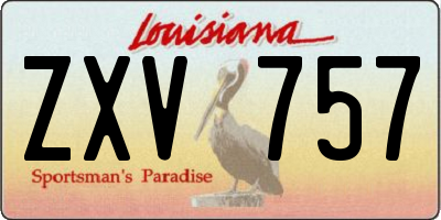 LA license plate ZXV757