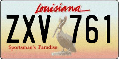 LA license plate ZXV761