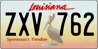 LA license plate ZXV762