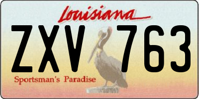 LA license plate ZXV763