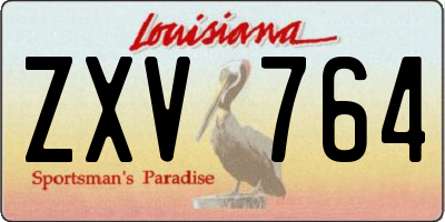 LA license plate ZXV764